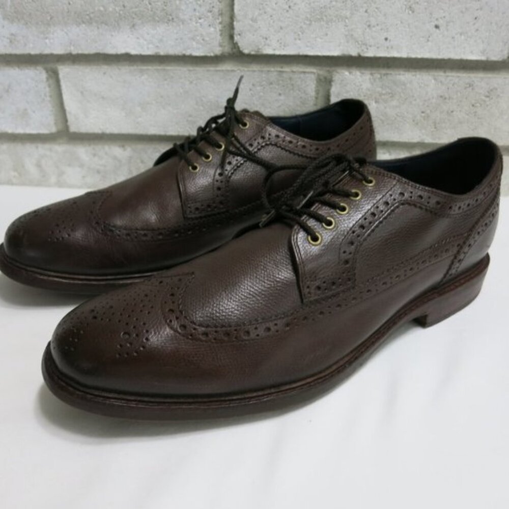 Cole Haan Brogue Long Wingtip Leather Dress Oxfords Men's Footwear Shoes 12 M